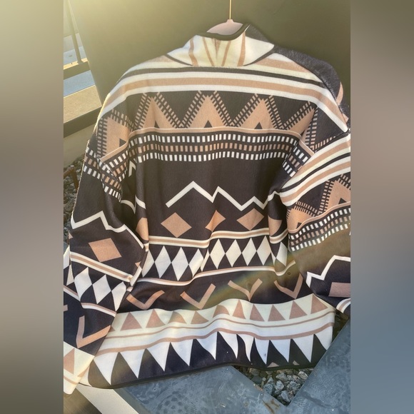 106. LAST 1! CLEARANCE Thin fleece Aztec Black Tribal blazer Lined Jacket Coat - Picture 9 of 12